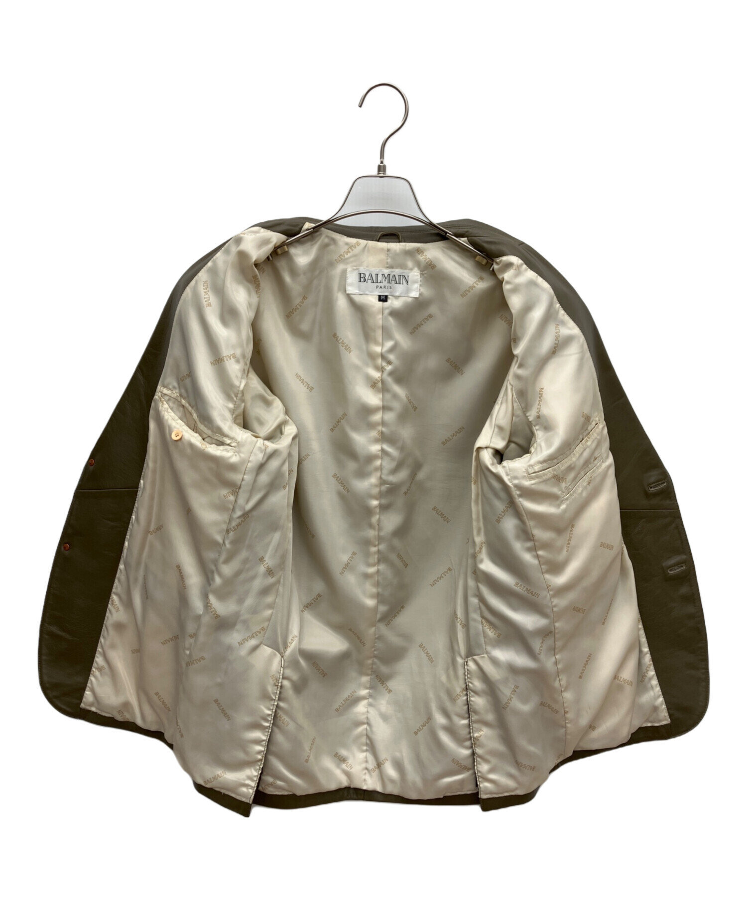 中古・古着通販】BALMAIN (バルマン) ラムレザーテーラードジャケット