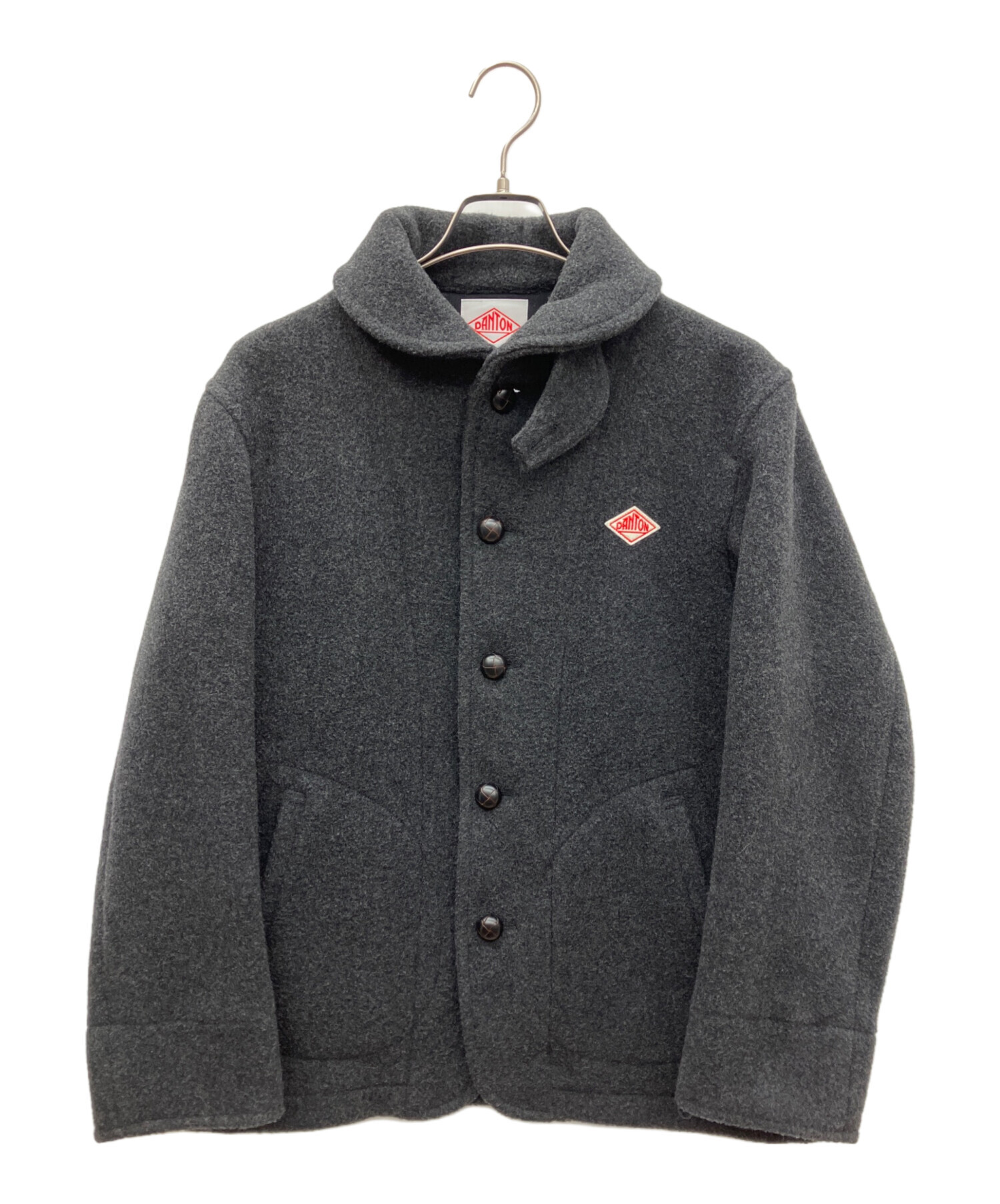 DANTON ウールジャケット グレー 中古・古着通販】DANTON (ダントン) ウールパイル ラウンドカラー