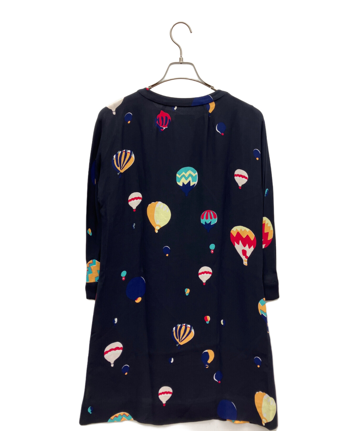 ケイト・スペード④　長袖 ワンピース 160cmネイビー 中古・古着通販】Kate Spade (ケイトスペード) 気球柄長袖ワンピース
