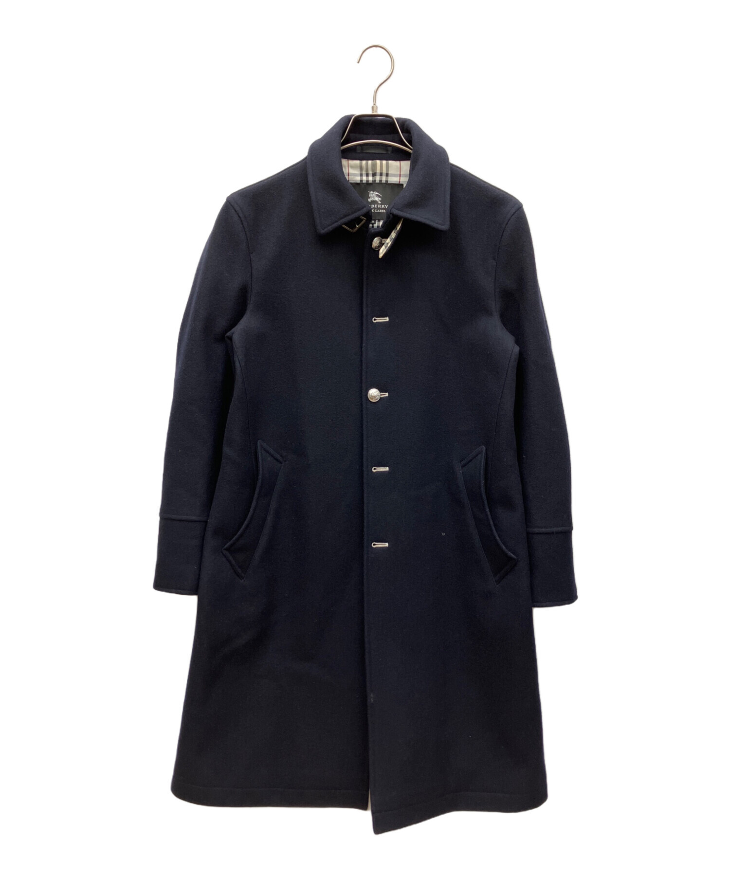 Burberry Black Label ステンカラーコート ネイビー 中古・古着通販】BURBERRY BLACK LABEL (バーバリーブラックレーベル