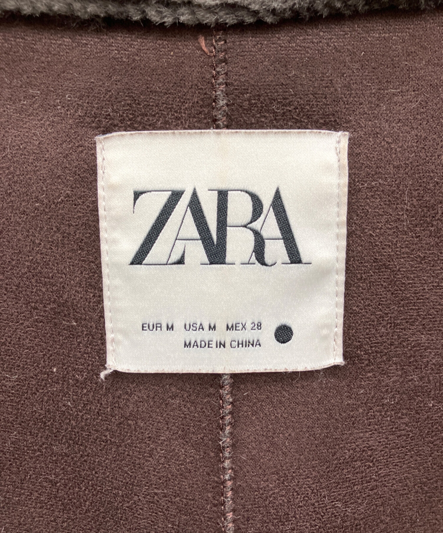 中古・古着通販】ZARA (ザラ) フェイクファーコートロング ブラウン