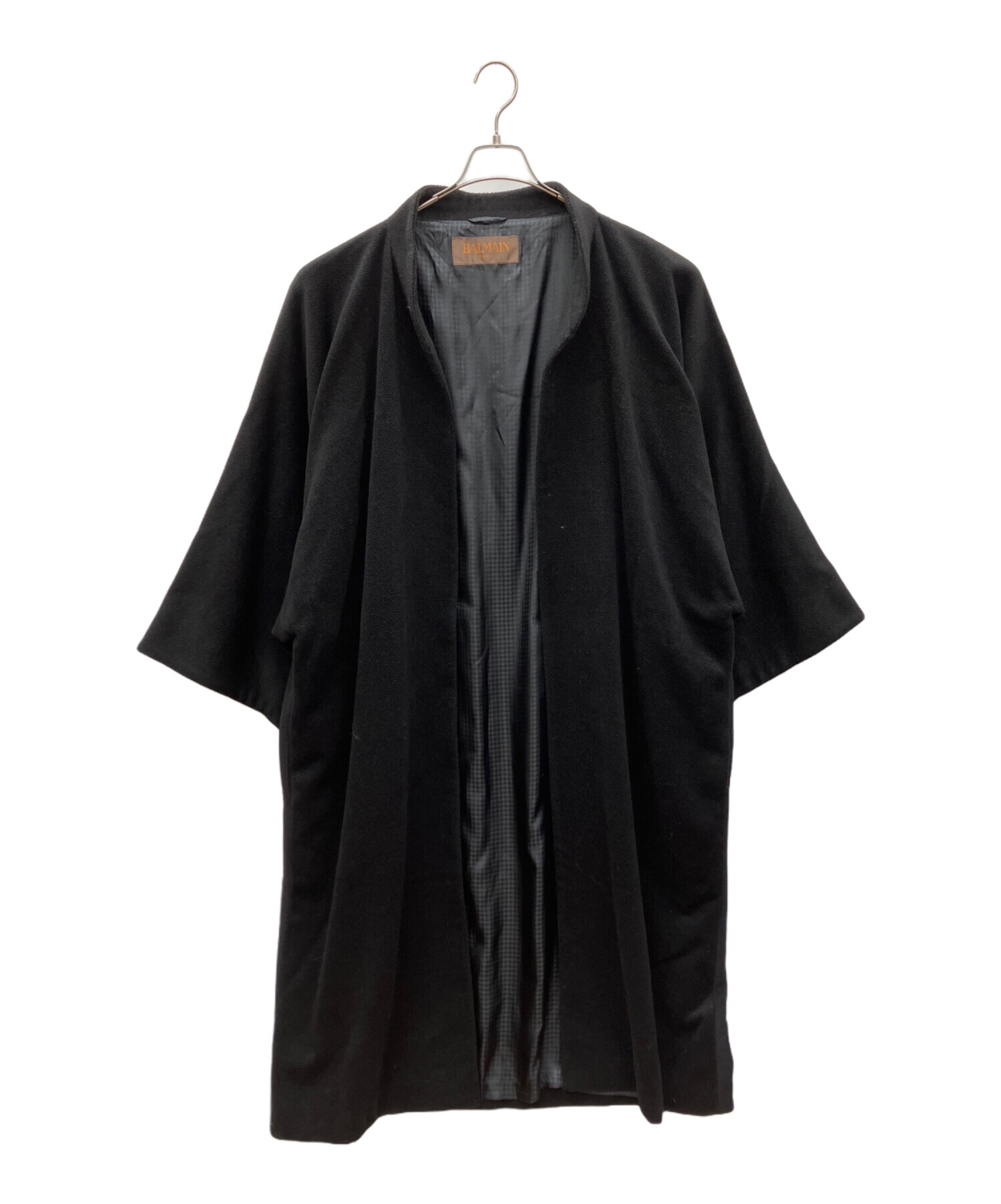 BALMAIN バルマン アンゴラロングコート 中古・古着通販】BALMAIN (バルマン) アンゴラ混ウールロングコート