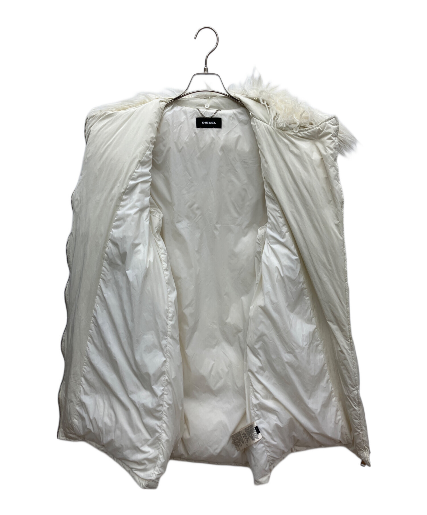 中古・古着通販】DIESEL (ディーゼル) ファーダウンコート ホワイト