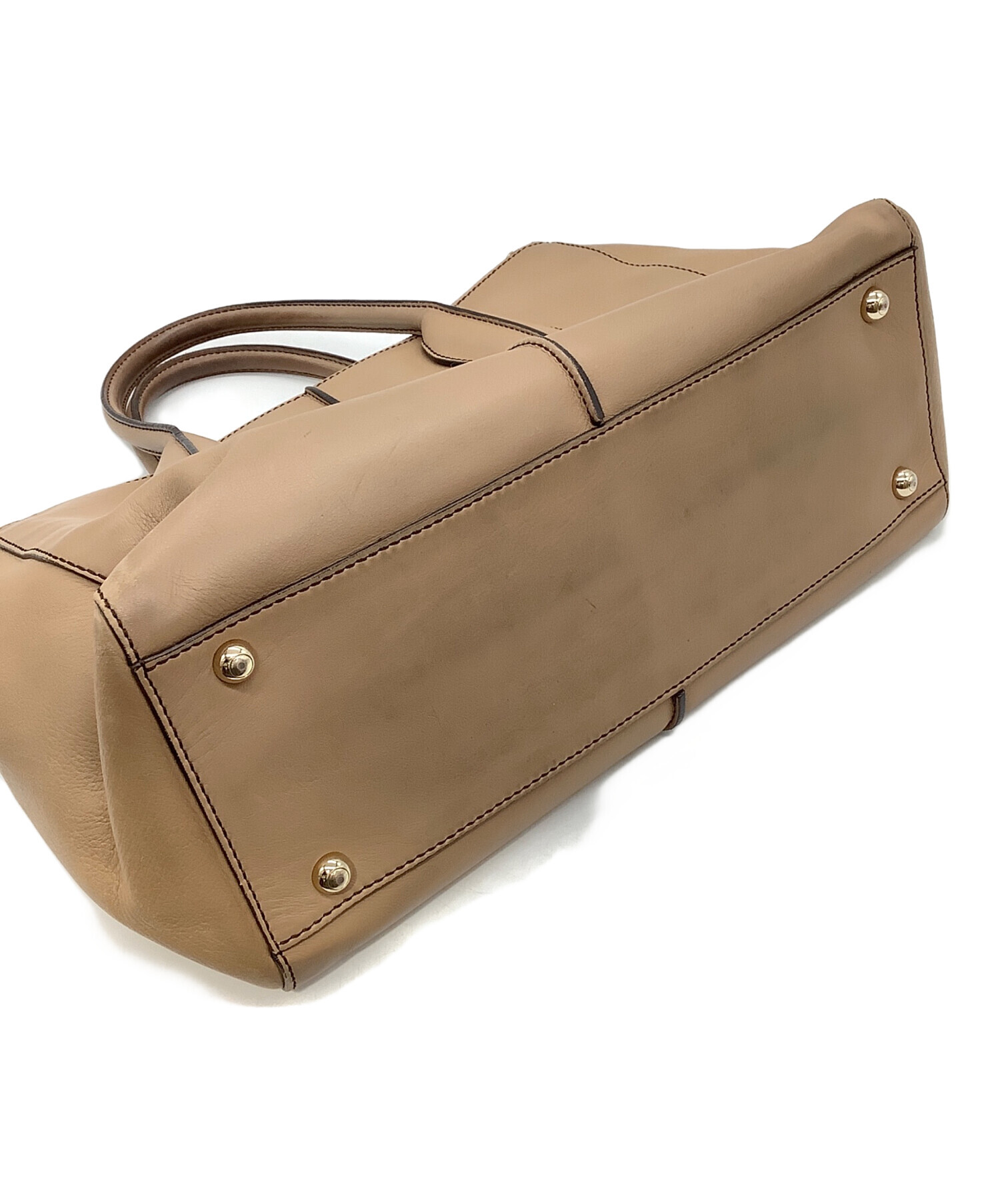 トッズ TOD'S ハンドバッグ ベージュ Dバッグ レザー Dスタイリング D