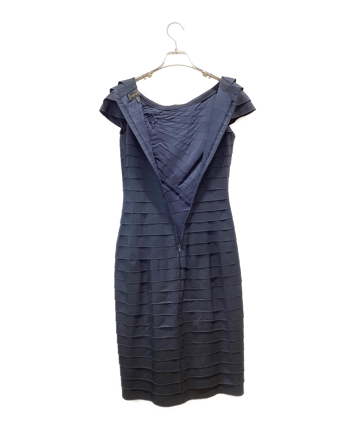 タダシショージ 豪華花コサージュ フォーマル ドレス ネイビー S 中古・古着通販】TADASHI SHOJI (タダシ ショージ) ティアード