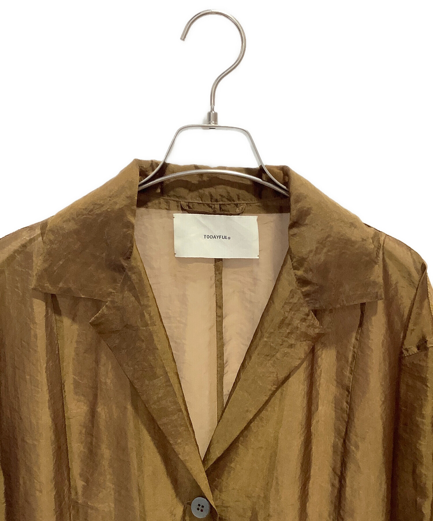 中古・古着通販】TODAYFUL (トゥデイフル) Sheer Shirts Gown ブラウン 