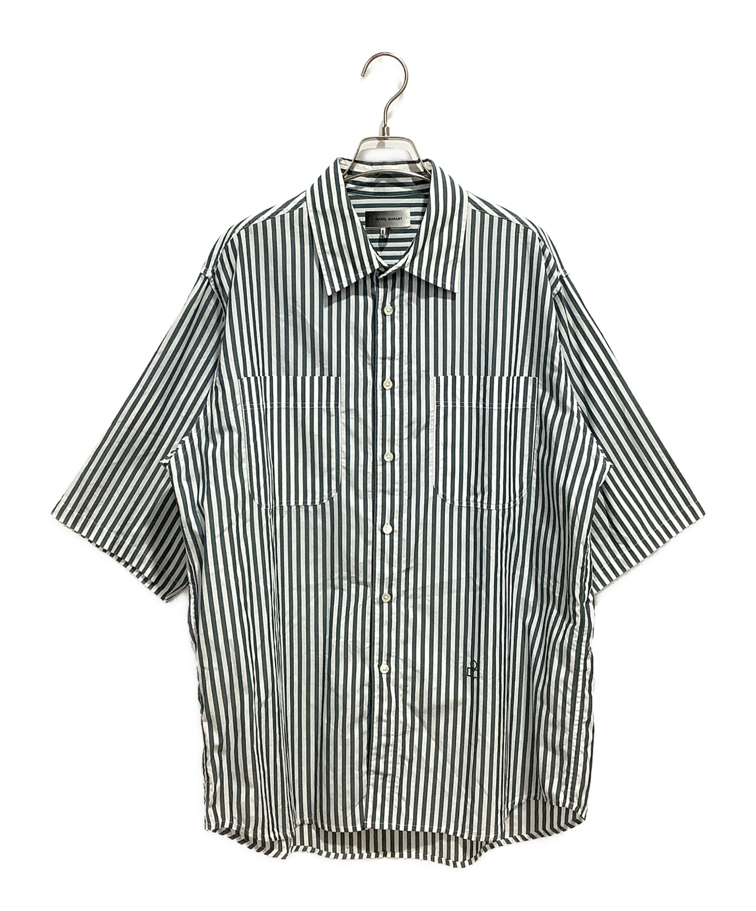 イザベルマラン　ダークグリーン フリル袖 半袖シャツ 中古・古着通販】ISABEL MARANT (イザベルマラン) JARLOW シャツ