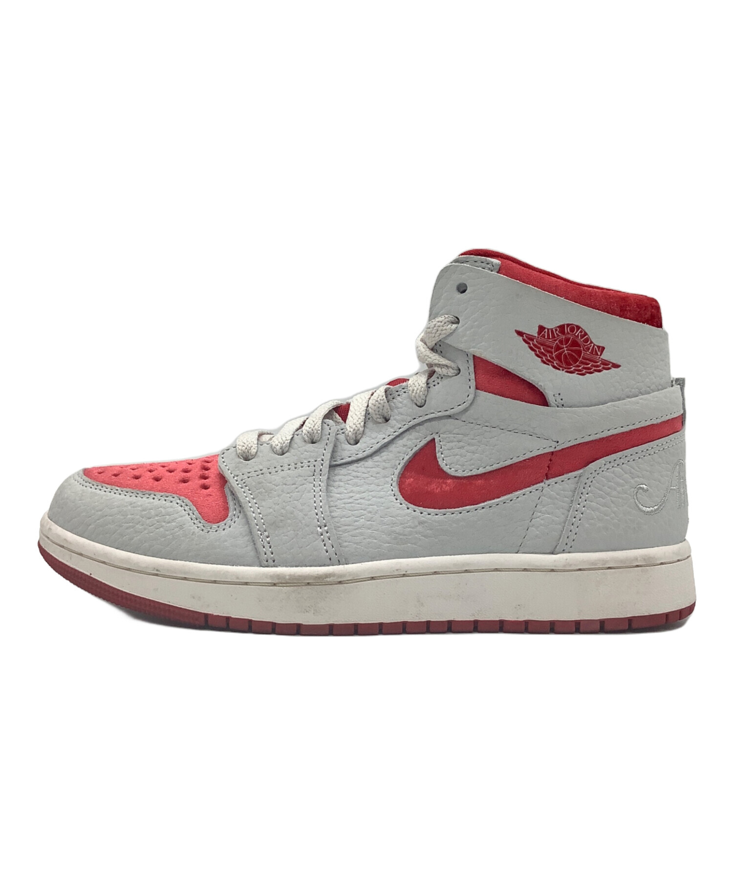 中古・古着通販】NIKE (ナイキ) ハイカットスニーカー グレー×レッド 