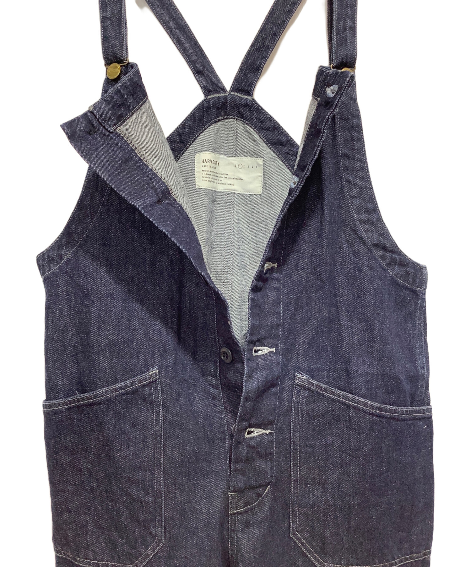 10日までchinami HARVESTYデニムオーバーオール サイズ2 中古・古着通販】HARVESTY (ハーベスティー) 10zデニムオーバーオール