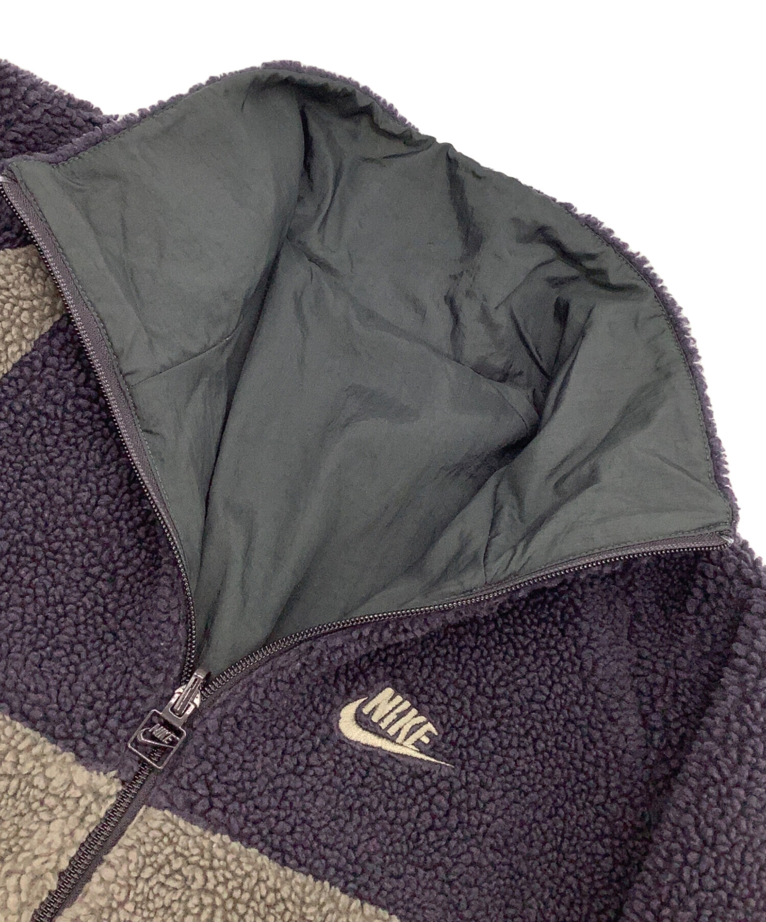 中古・古着通販】NIKE (ナイキ) リバーシブルボアジャケット グレー