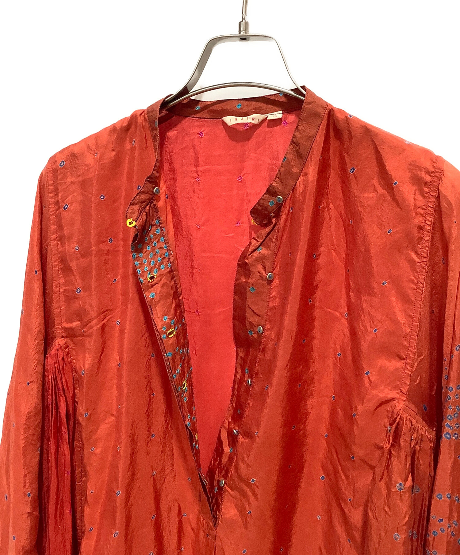 中古・古着通販】Injiri (インジリ) シルクワンピース レッド 中古・古着通販】Injiri (インジリ) シルクワンピース レッド