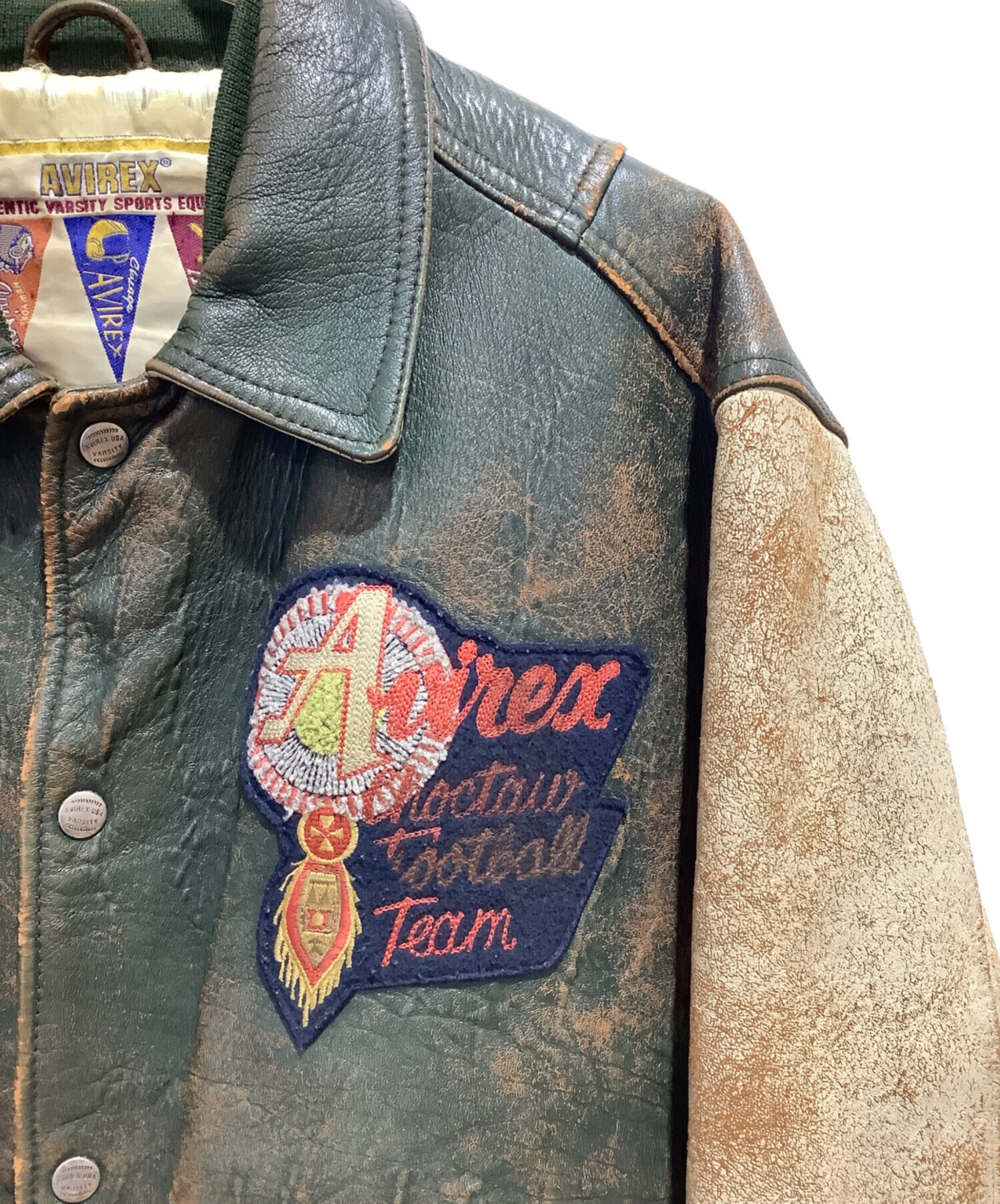 中古・古着通販】AVIREX (アヴィレックス) スタジャン オリーブ