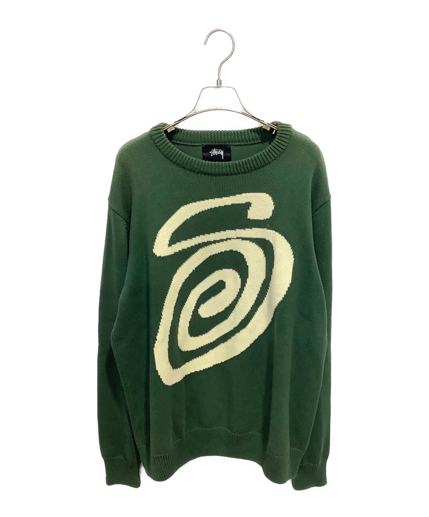 中古・古着通販】stussy (ステューシー) CURLY S SWEATER グリーン 