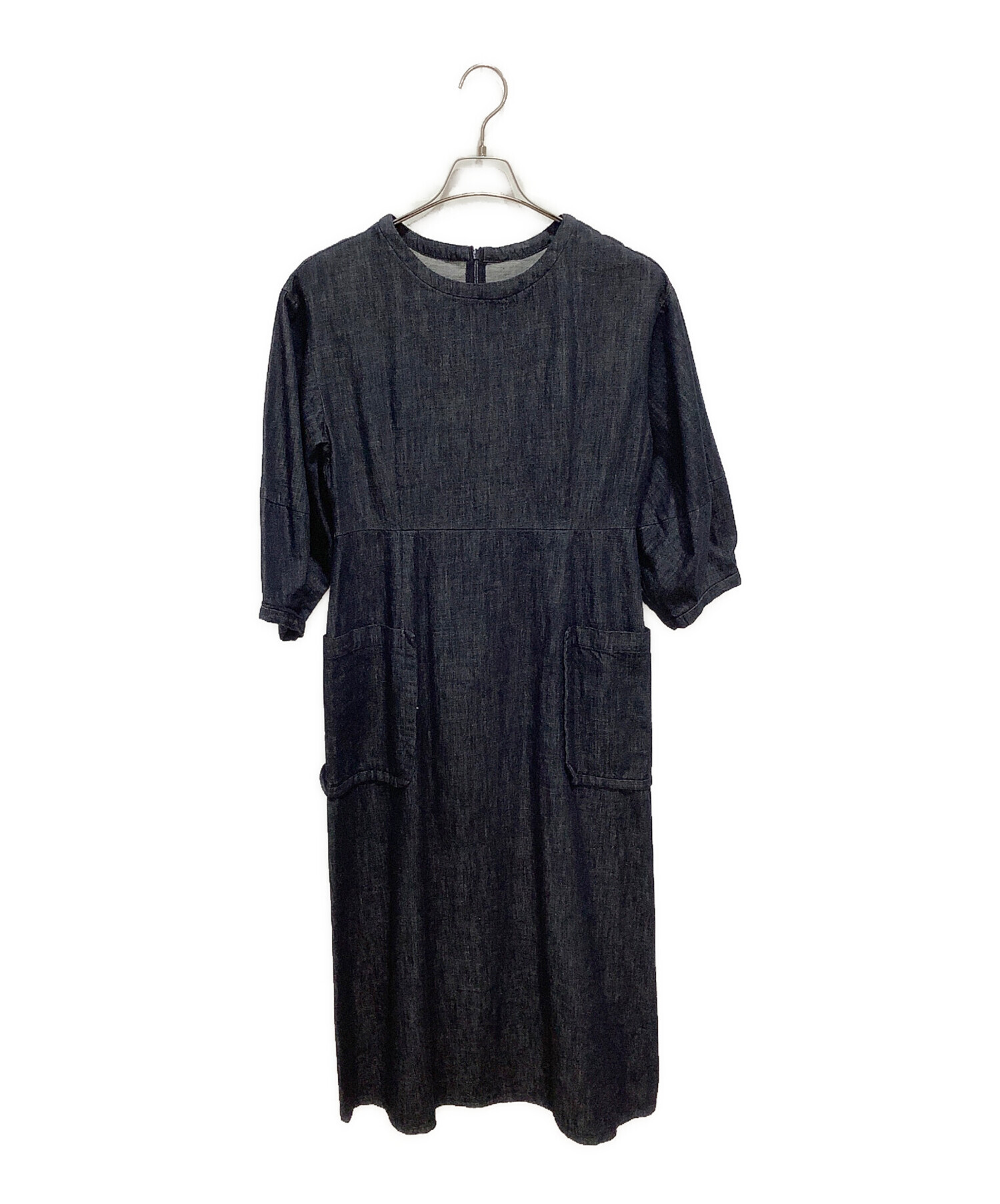 ビアズリー デニムワンピース ビアズリーシフォンデニムギャザーワンピース