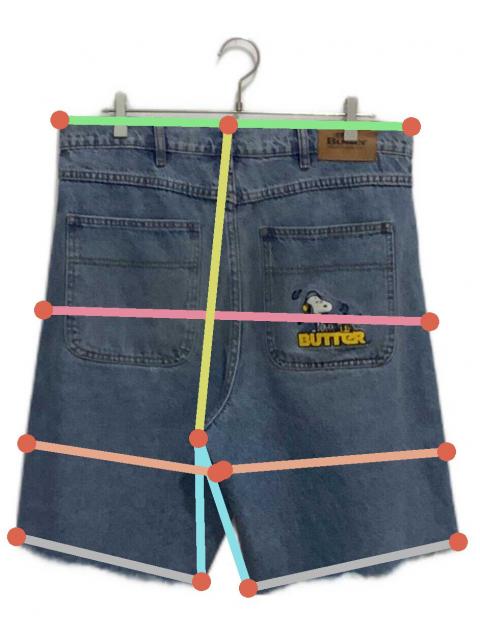 中古・古着通販】BUTTER (バター) デニムハーフパンツ ピーナッツ