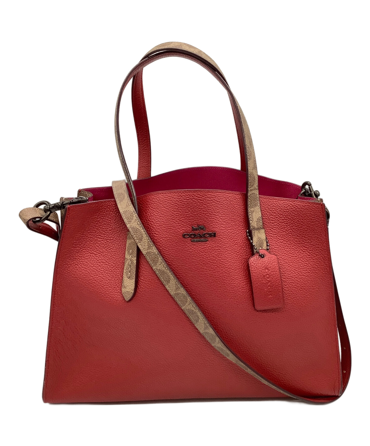 中古・古着通販】COACH (コーチ) 2WAYショルダーバッグ レッド 