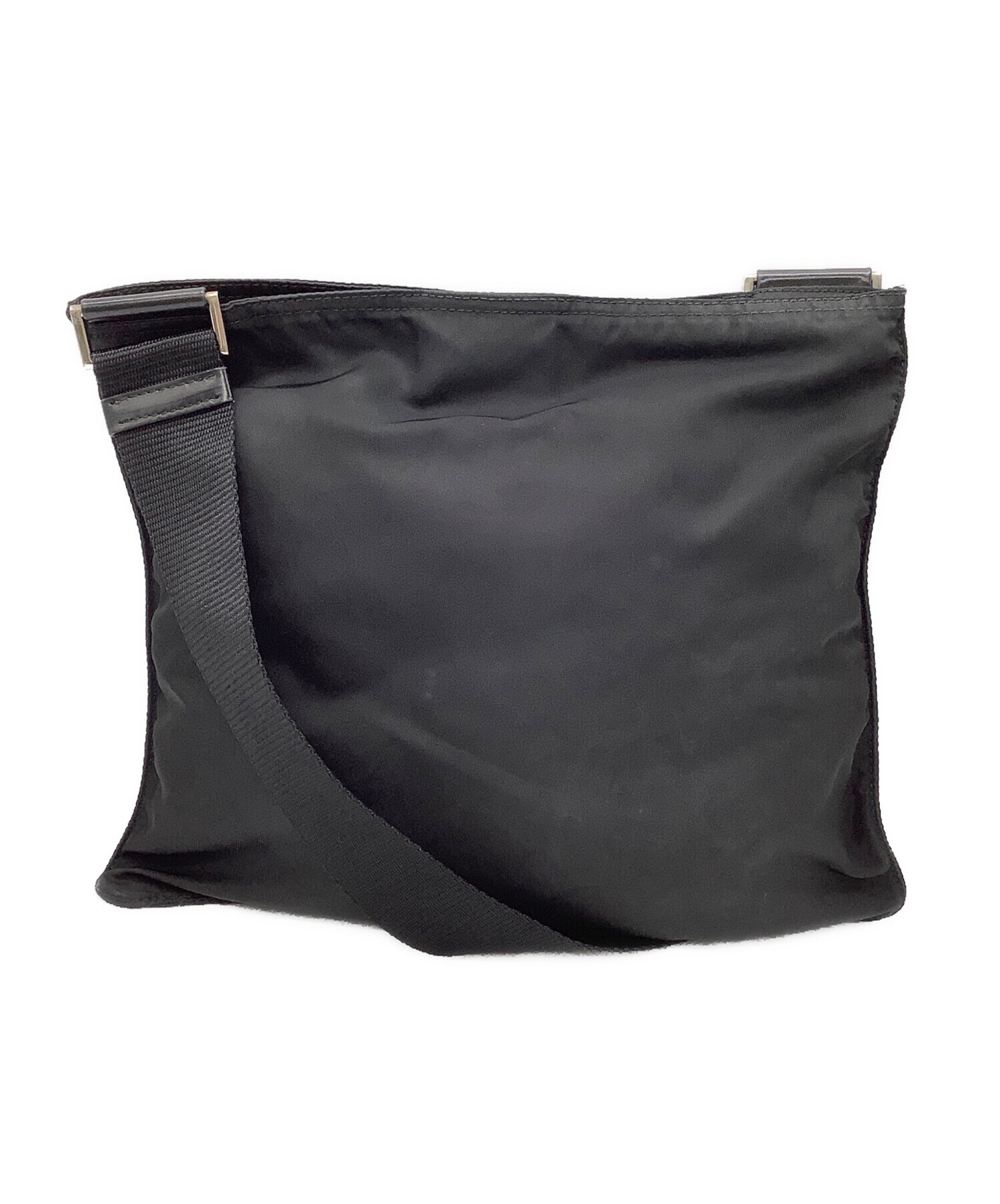 PRADA プラダ ショルダーバッグ  黒 【古着】【中古】【送料無料】 中古・古着通販】PRADA (プラダ) レザーナイロンワンショルダーバッグ