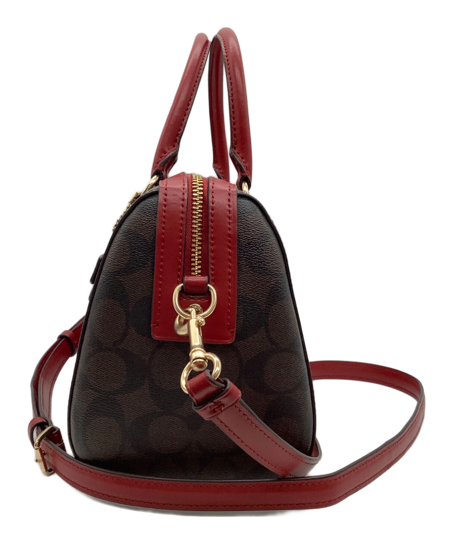 中古・古着通販】COACH (コーチ) 2WAYバッグ ブラウン×レッド
