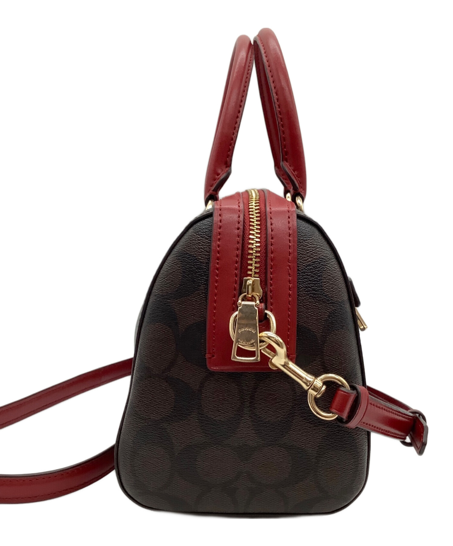 中古・古着通販】COACH (コーチ) 2WAYバッグ ブラウン×レッド 