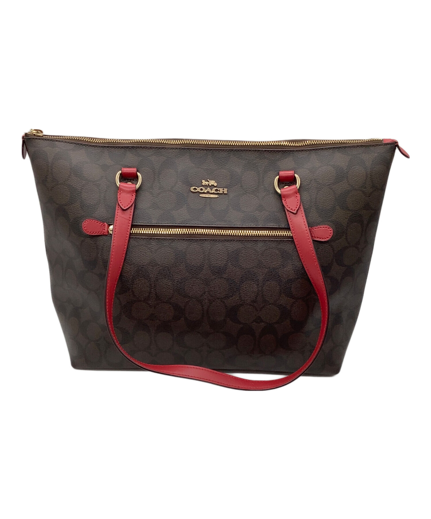 中古・古着通販】COACH (コーチ) シグネチャーハンドバッグ ブラウン
