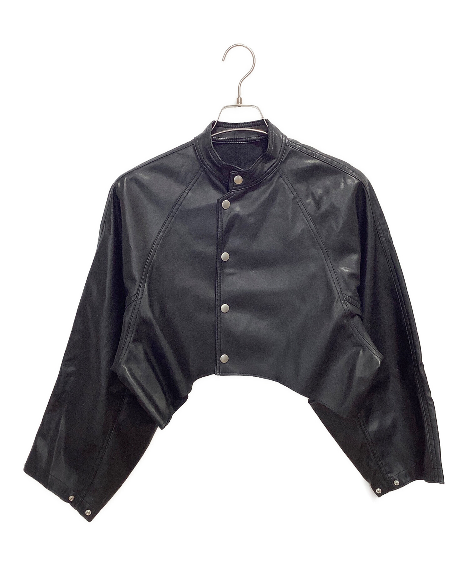 AMERI ROUND SHORT FAKE LEATHER JACKET 【公式通販】
