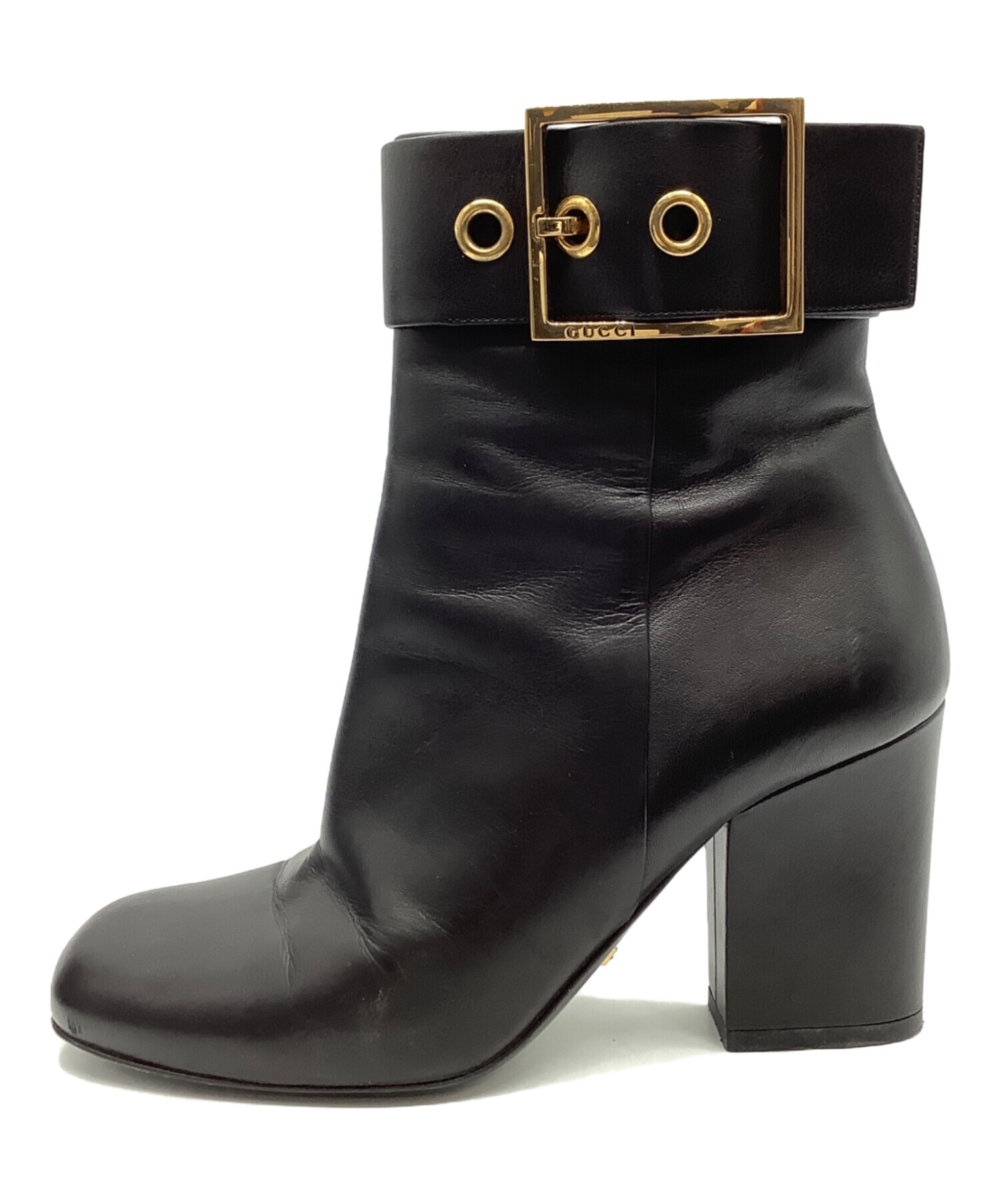 GUCCI ブラック ラバー ショートブーツ 中古・古着通販】GUCCI (グッチ) ショートブーツ ブラック サイズ:36