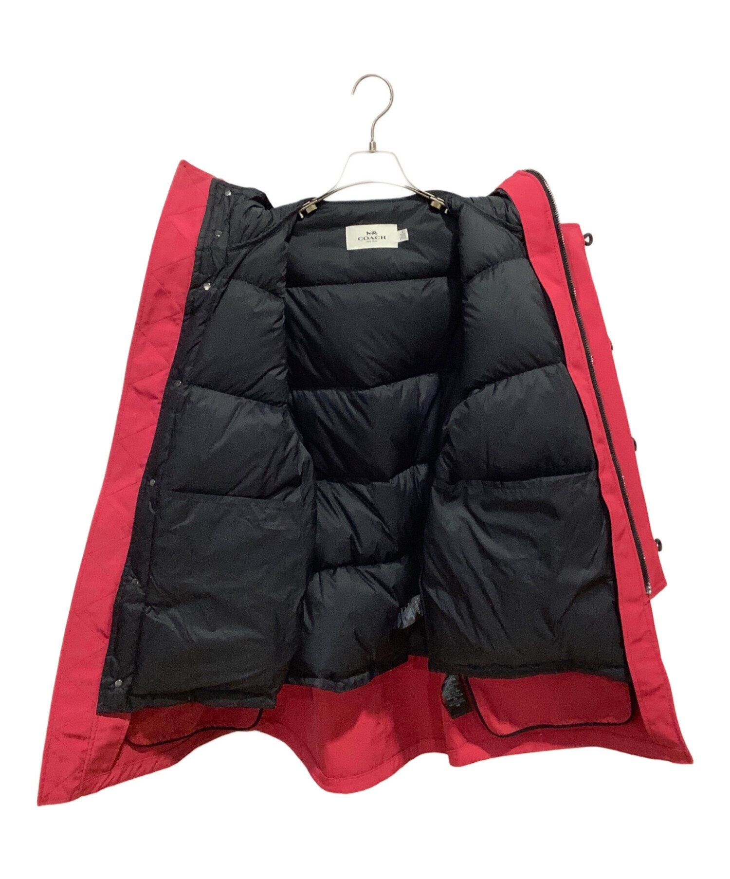 COACH キルティングダウンジャケット Sサイズ 中古・古着通販】COACH (コーチ) ダウンジャケット レッド サイズ:S