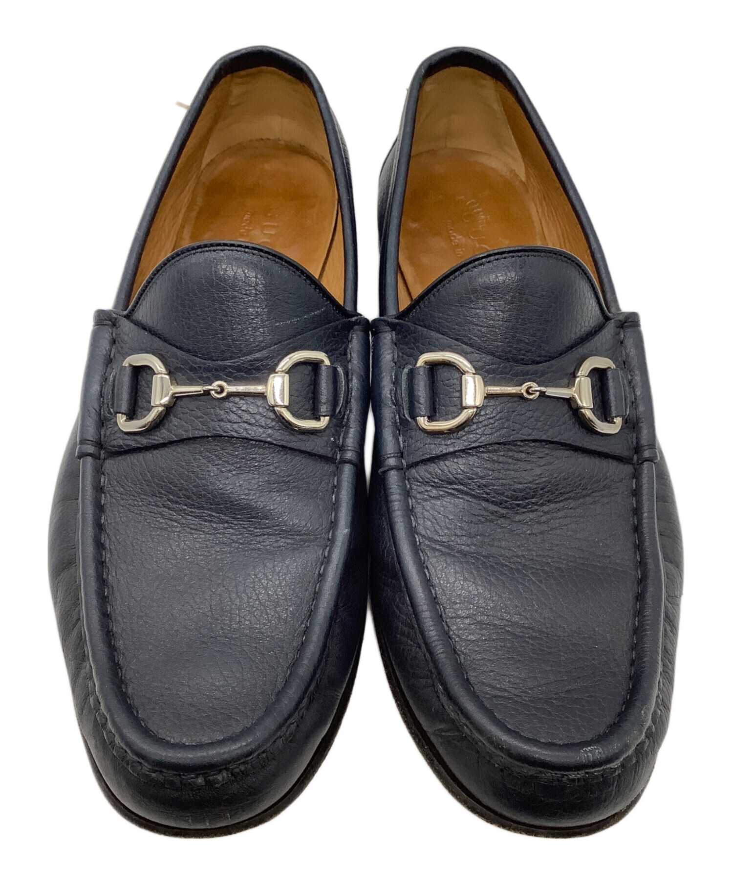 中古・古着通販】GUCCI (グッチ) ビットローファー ネイビー サイズ:8