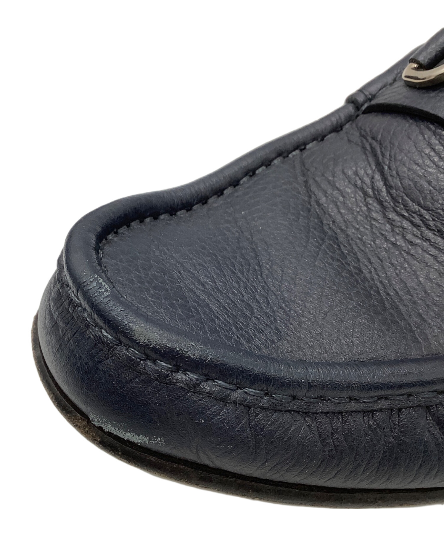 中古・古着通販】GUCCI (グッチ) ビットローファー ネイビー サイズ:8