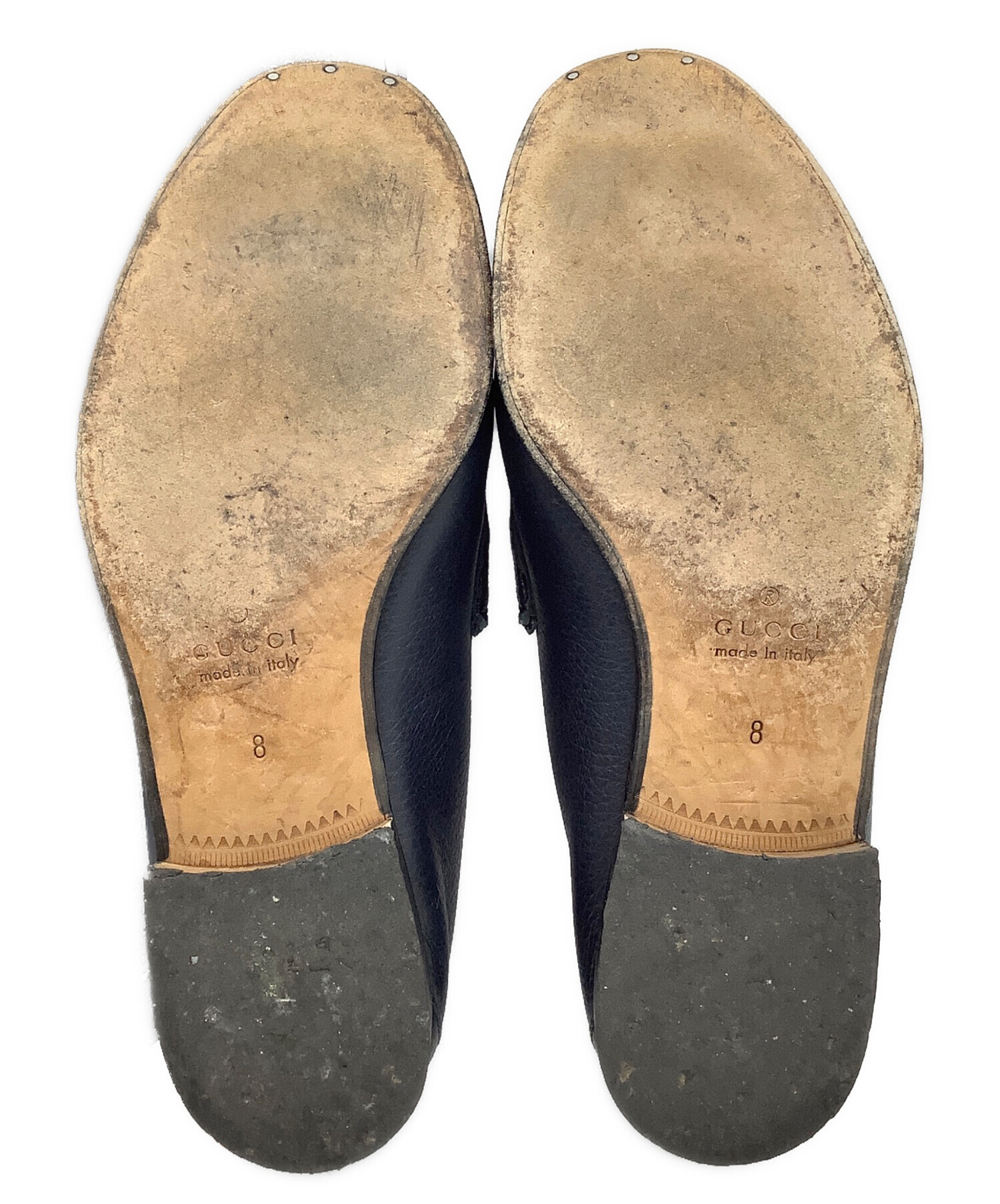 GUCCI ネイビー レザー ローファー新品未使用 中古・古着通販】GUCCI (グッチ) ビットローファー ネイビー サイズ:8