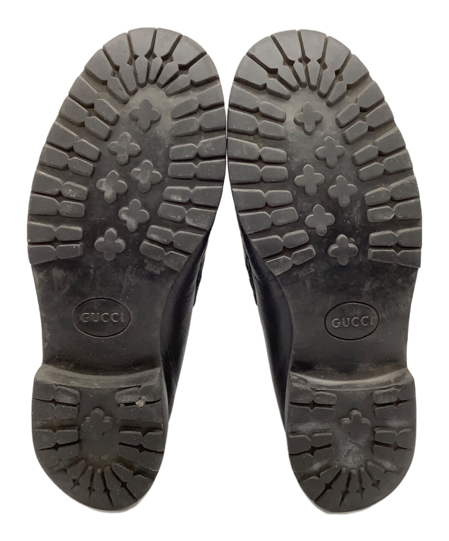 中古 GUCCI ホースビット付き レザー フラット バレエシューズ 36黒 GUCCI グッチ 靴 ホースビット付き ウィメンズ フラットバレエシューズ