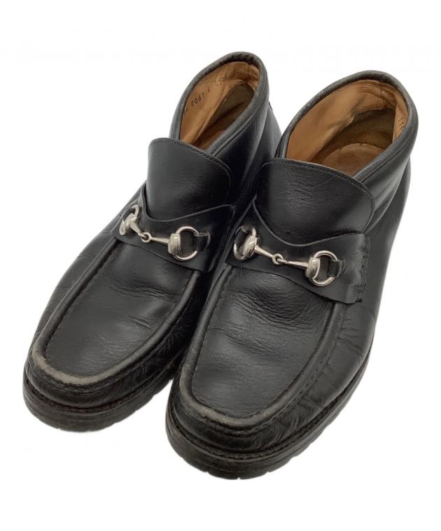 中古 GUCCI ホースビット付き レザー フラット バレエシューズ 36黒 GUCCI グッチ 靴 ホースビット付き ウィメンズ フラットバレエシューズ