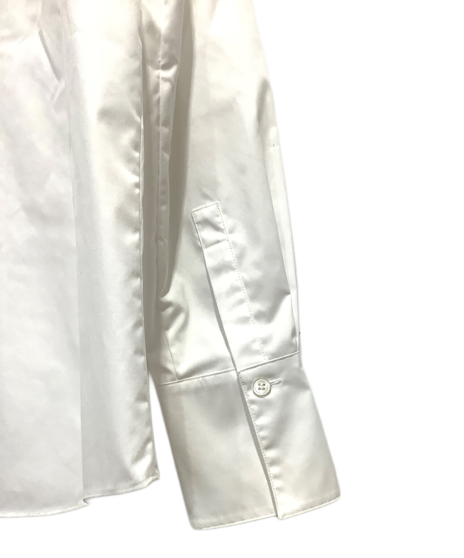 Theory luxeホワイト フリル付き 長袖シャツ
