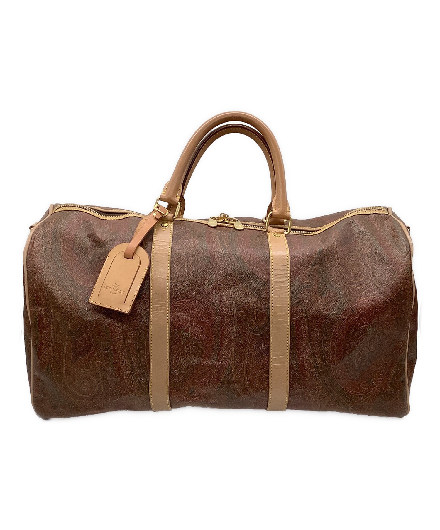 ✨美品✨ ETRO エトロ ボストンバッグ ブラウン PVCレザー 保存袋付 中古・古着通販】ETRO (エトロ) ボストンバッグ ブラウン｜ブランド