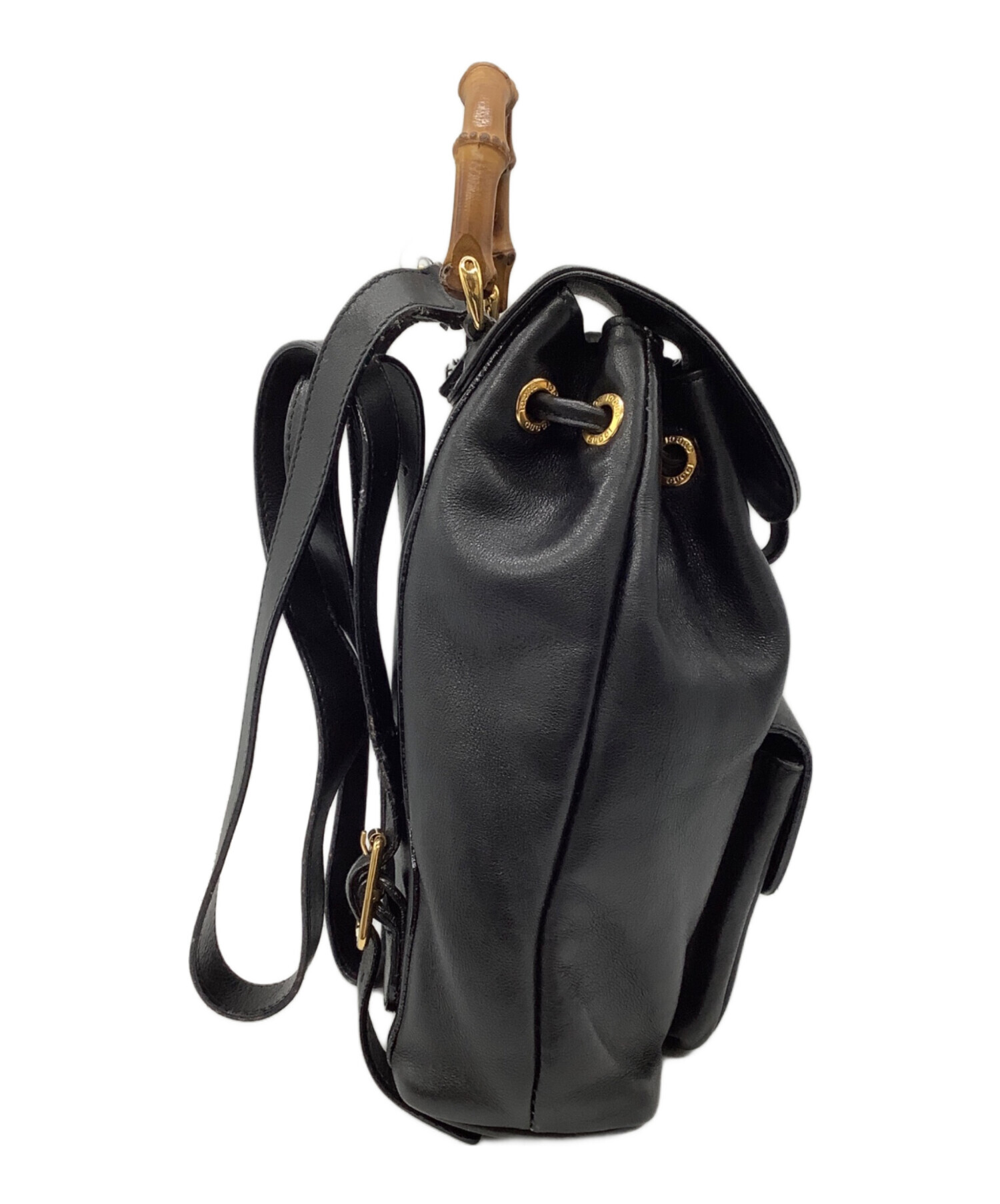中古・古着通販】GUCCI (グッチ) バンブー ミニリュック ブラック