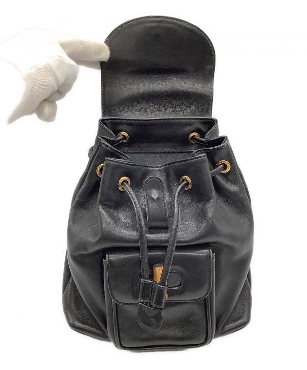 中古・古着通販】GUCCI (グッチ) バンブー ミニリュック ブラック