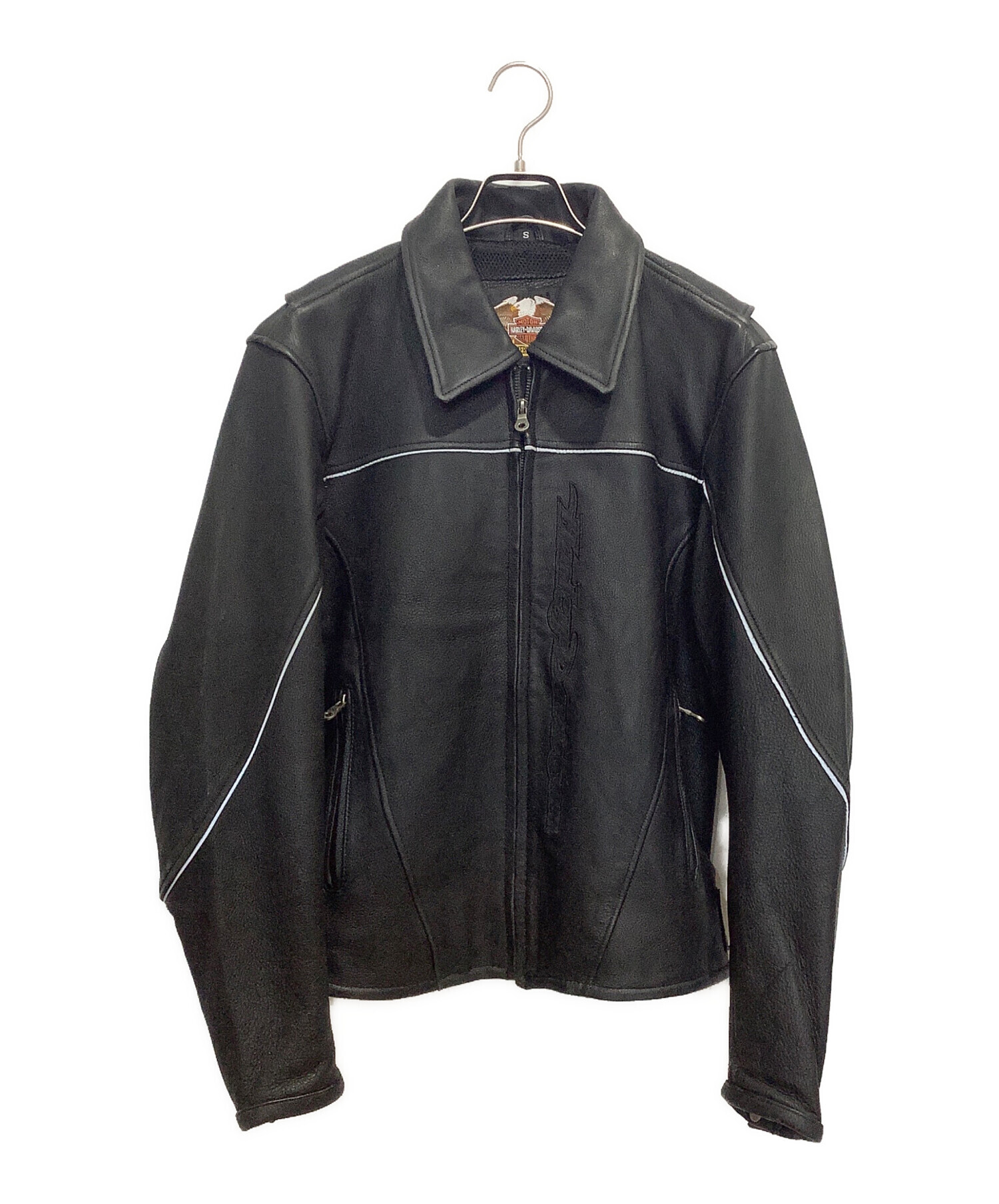 Harley-Davidson シングルライダースジャケット S ブラック 中古・古着通販】HARLEY-DAVIDSON (ハーレーダビッドソン) シングル