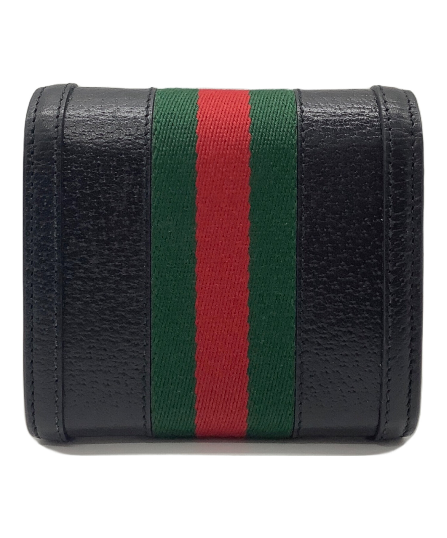 中古・古着通販】GUCCI (グッチ) シェリーライン 2つ折り財布 ブラック
