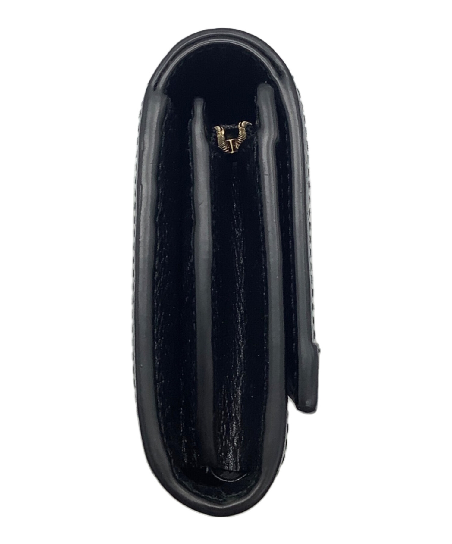 中古・古着通販】GUCCI (グッチ) シェリーライン 2つ折り財布 ブラック