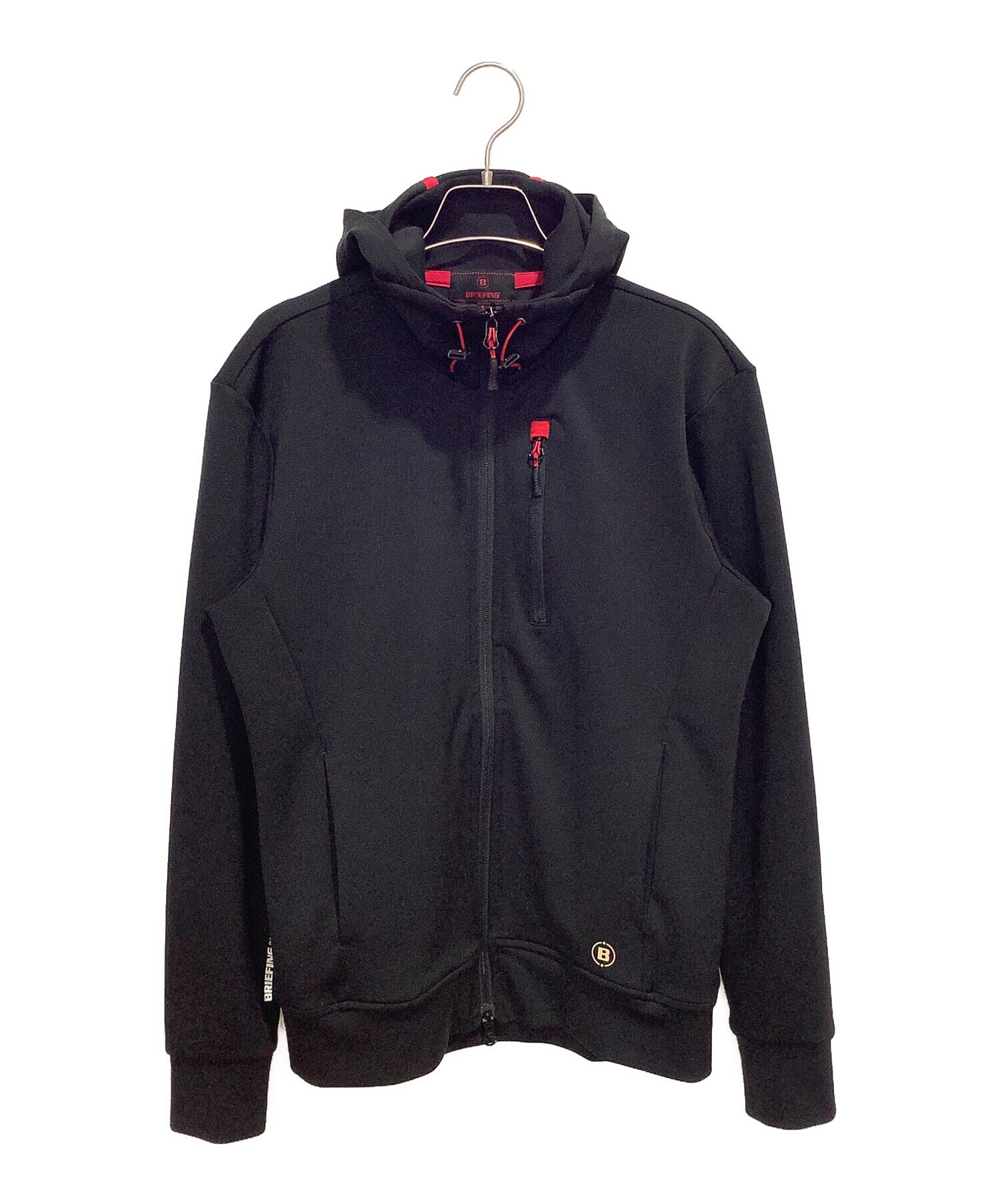 BRIEFING ジップパーカー　黒×赤 中古・古着通販】BRIEFING (ブリーフィング) ジップパーカー ブラック