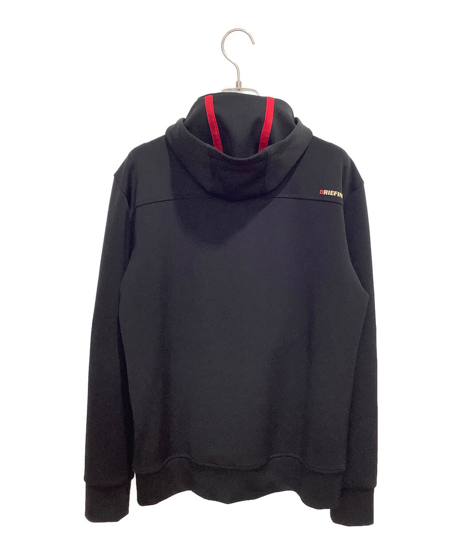 BRIEFING ジップパーカー　黒×赤 中古・古着通販】BRIEFING (ブリーフィング) ジップパーカー ブラック