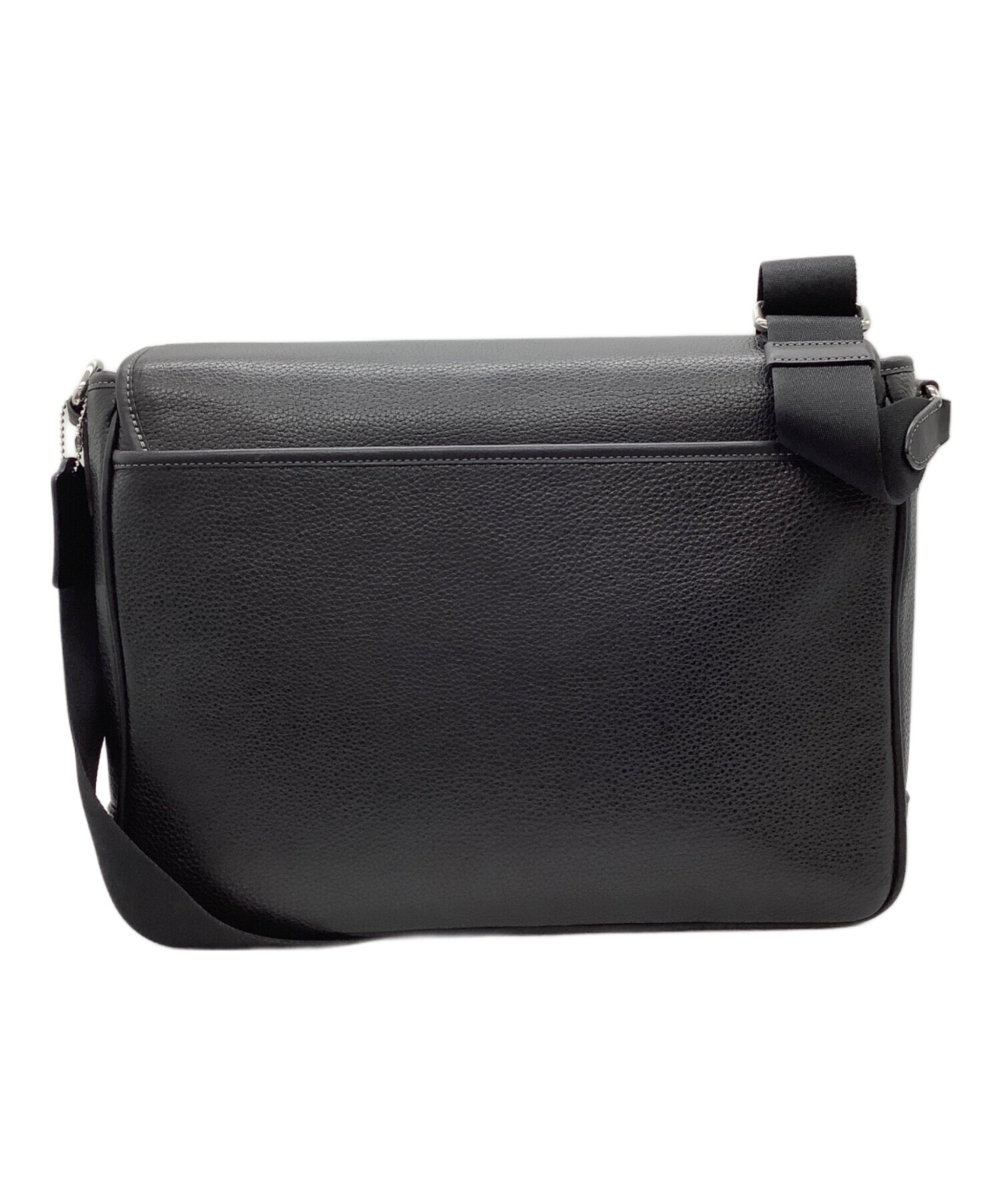 中古・古着通販】COACH (コーチ) レザーメッセンジャーバッグ ブラック