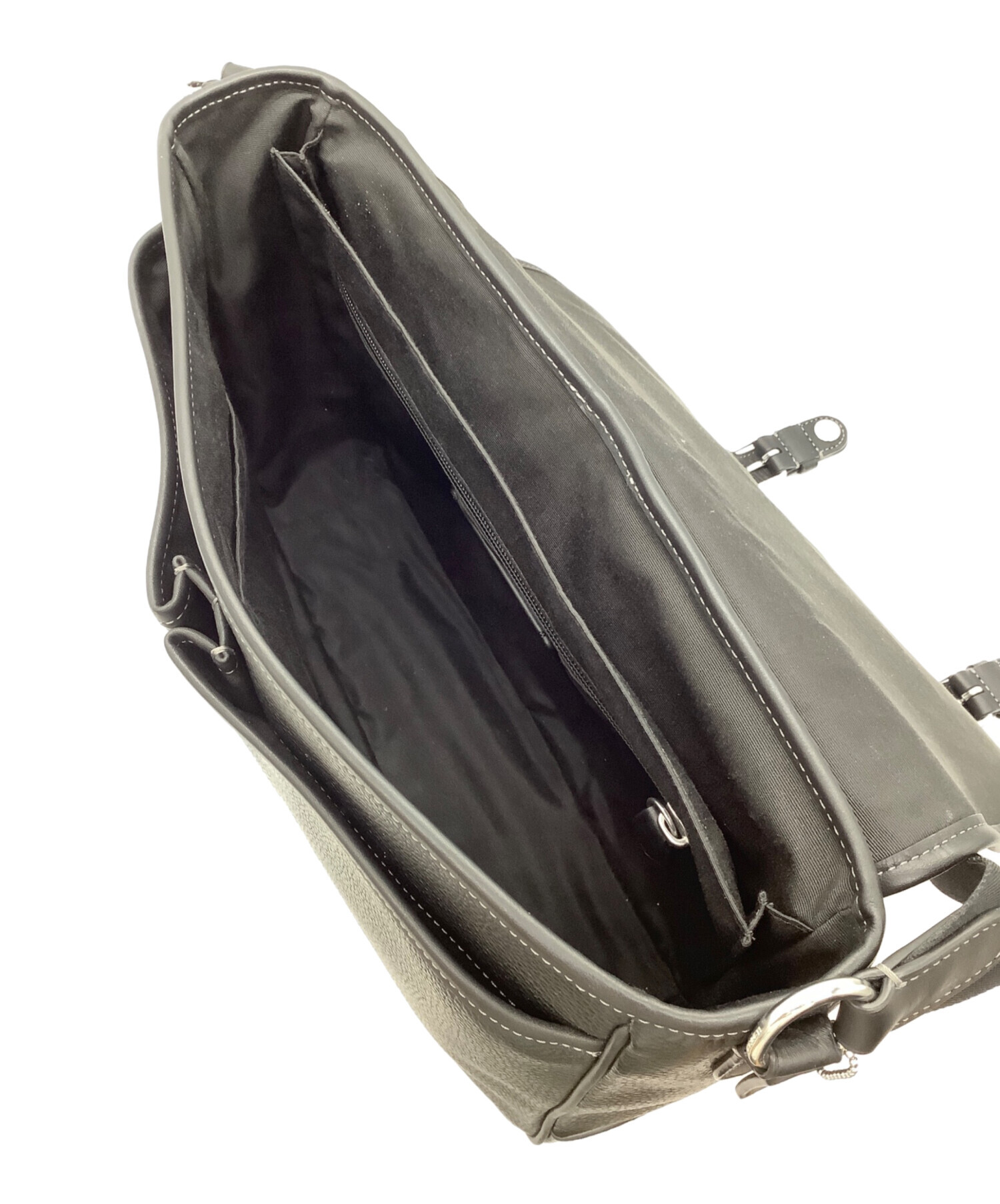 中古・古着通販】COACH (コーチ) レザーメッセンジャーバッグ ブラック