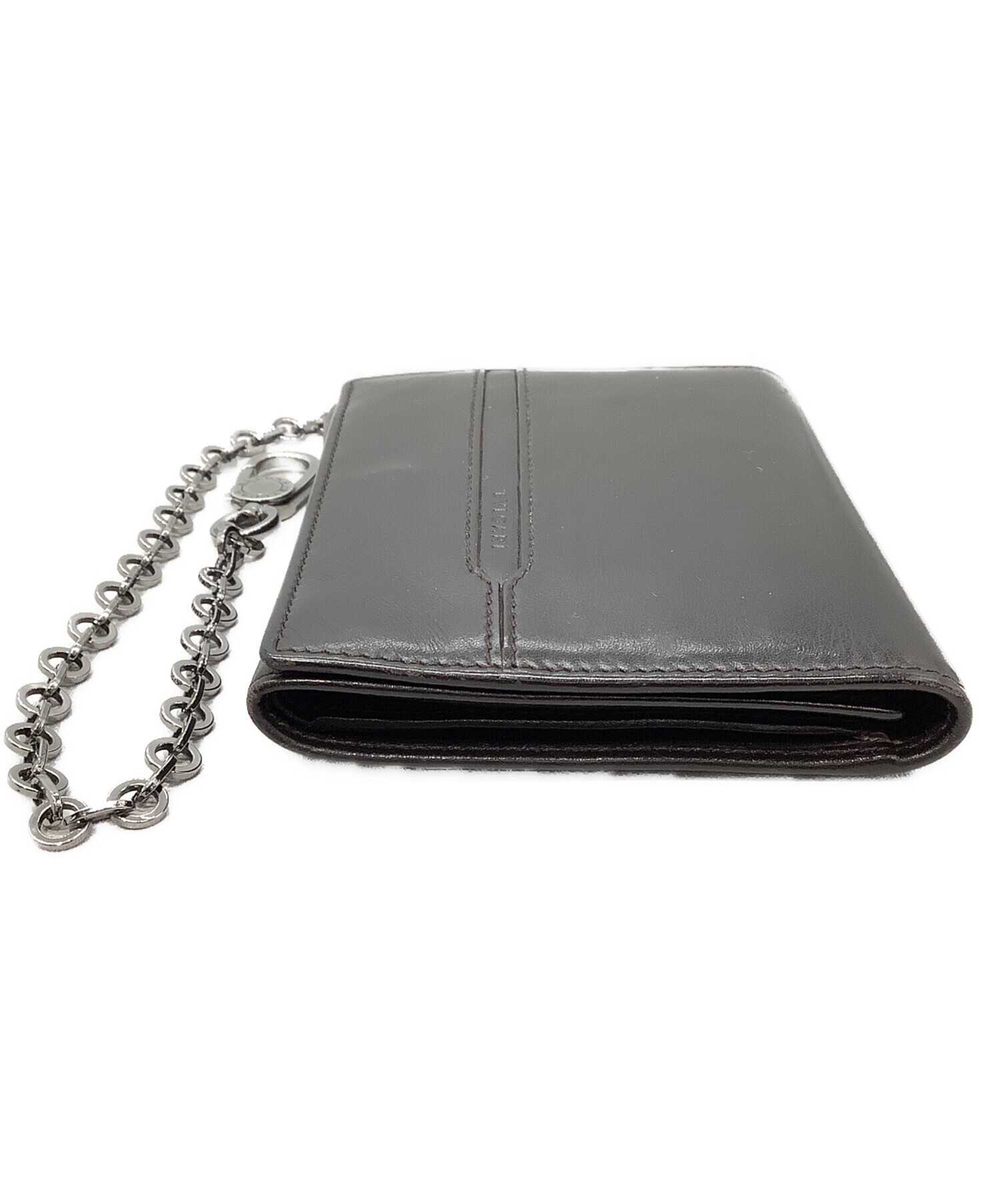 中古・古着通販】BVLGARI (ブルガリ) 3つ折り財布チェーン付き ダーク