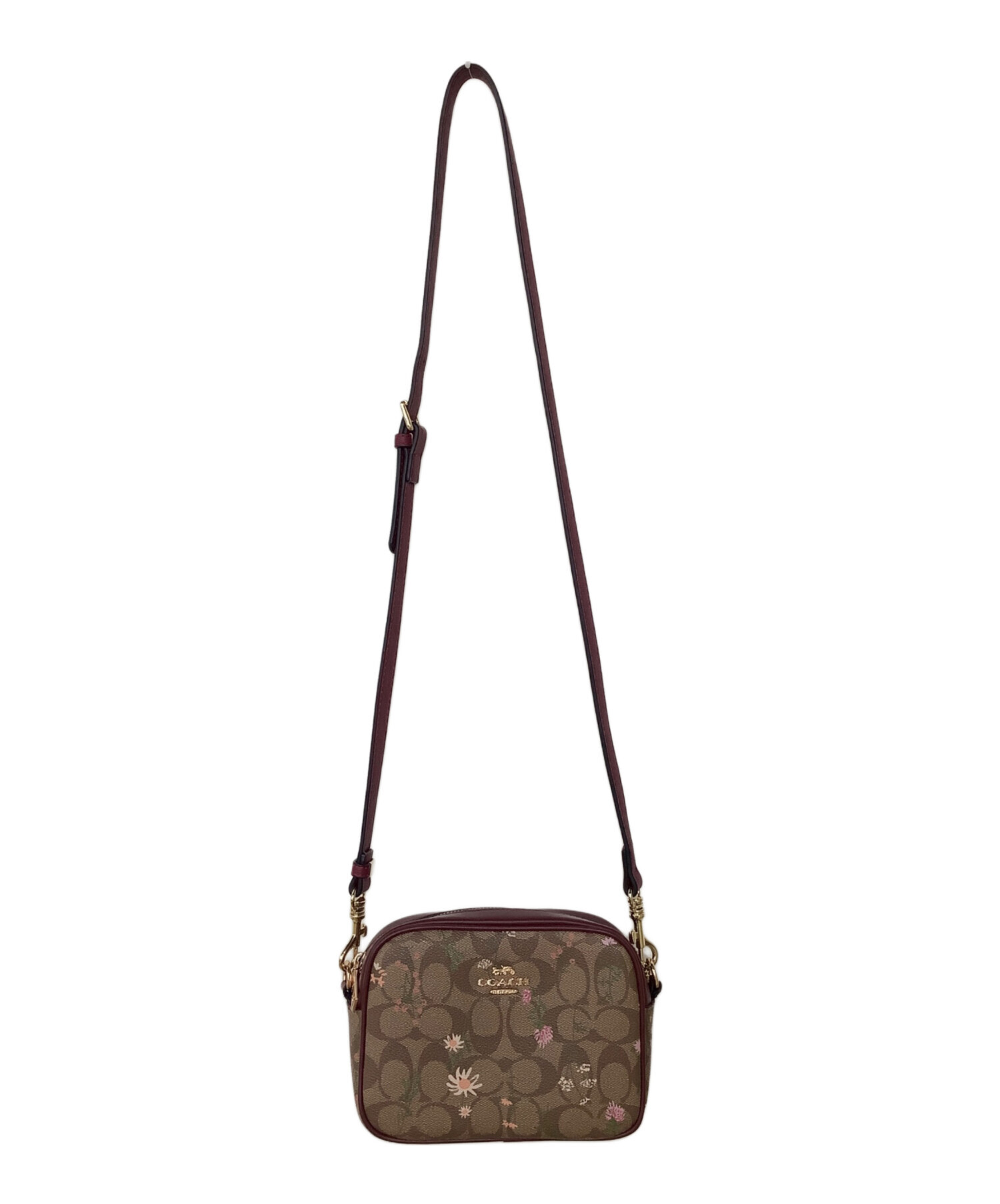 中古・古着通販】COACH (コーチ) ショルダーバッグ ベージュ×ボルドー