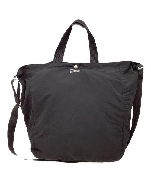 【完売・タグ付】コムデギャルソンオム 綿ナイロングログラン 2WAYバッグ 黒 中古・古着通販】COMME des GARCONS HOMME (コムデギャルソン オム) 綿