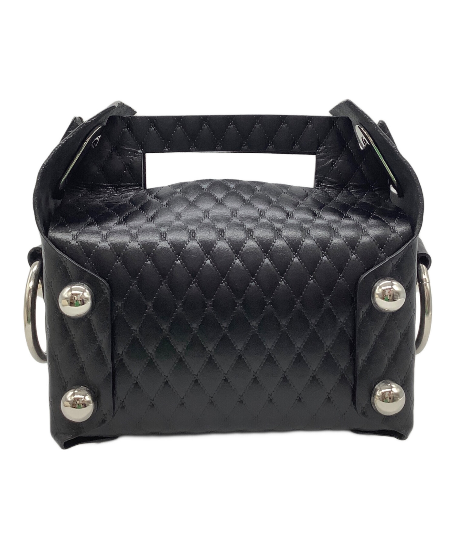 中古・古着通販】masu (エムエーエスユー) LEATHER CAKE BAG ブラック 