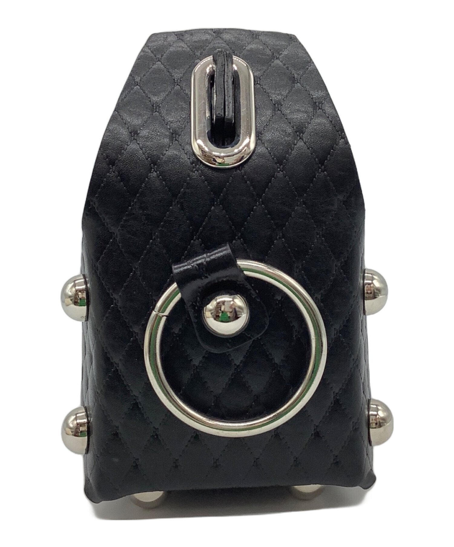 中古・古着通販】masu (エムエーエスユー) LEATHER CAKE BAG ブラック 