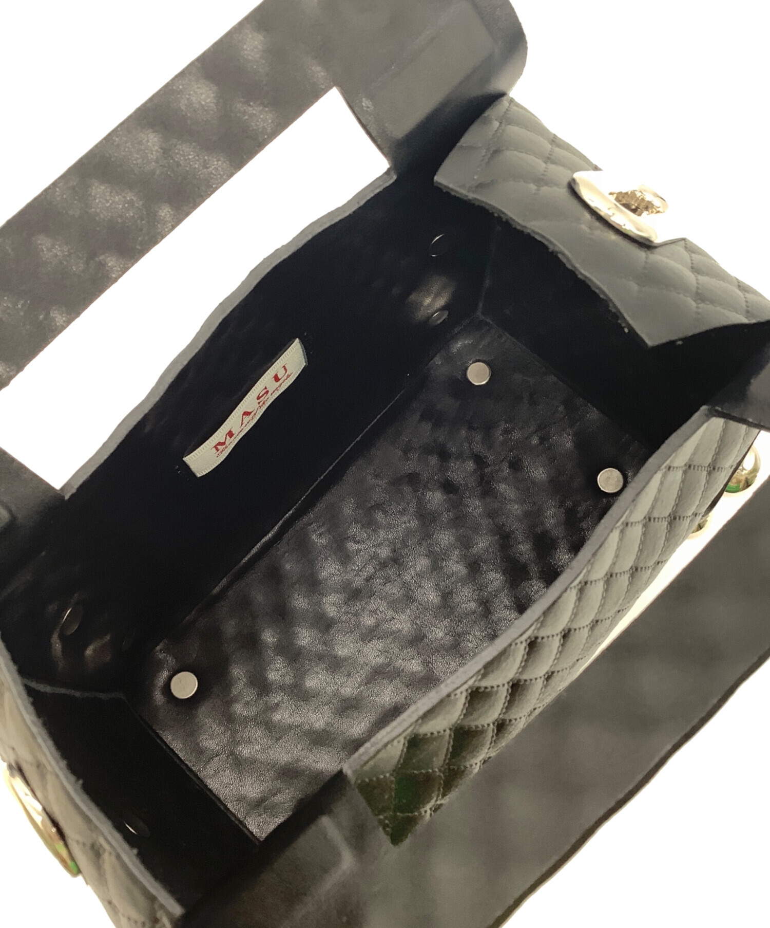 MASU エムエーエスユー バッグ（その他）  黒 【古着】【中古】【送料無料】 中古・古着通販】masu (エムエーエスユー) LEATHER CAKE BAG ブラック