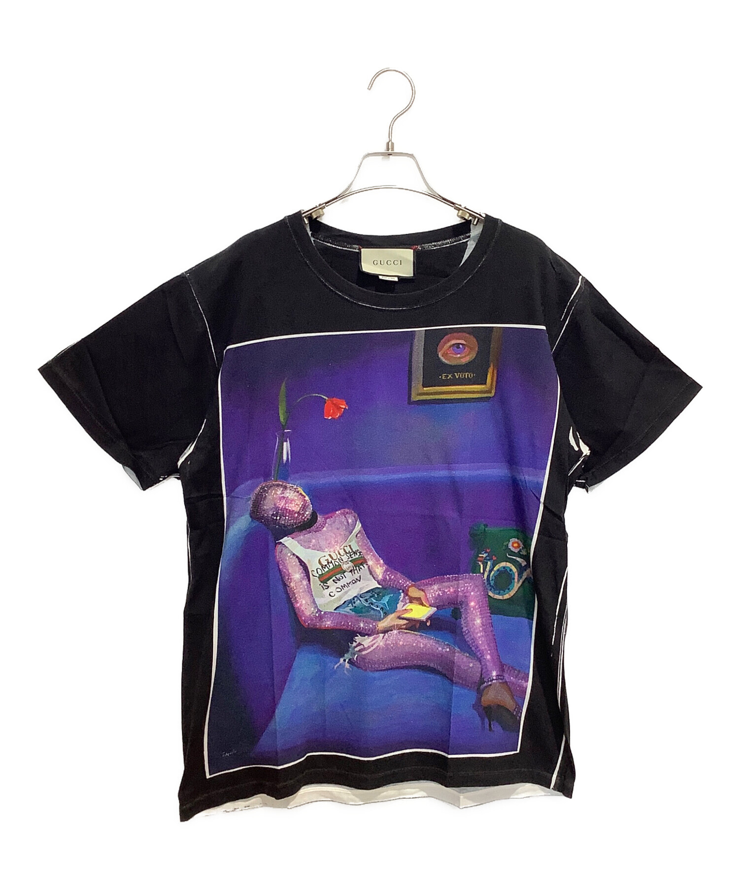 GUCCI グッチ Tシャツ・カットソー S 紫 【古着】【中古】【送料無料】 中古・古着通販】GUCCI (グッチ) 半袖カットソー ブラック サイズ:S